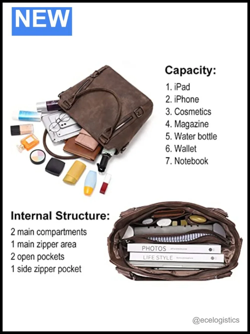 Leather RFID Blocking Tri-Fold Wallet with ID Window